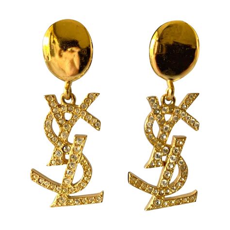 Ysl logo earrings 